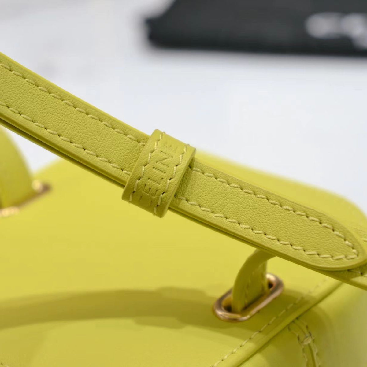 CELINE SQUARE BOX CROSSBODY BAG 11 LEMON YELLOW CALFSKIN