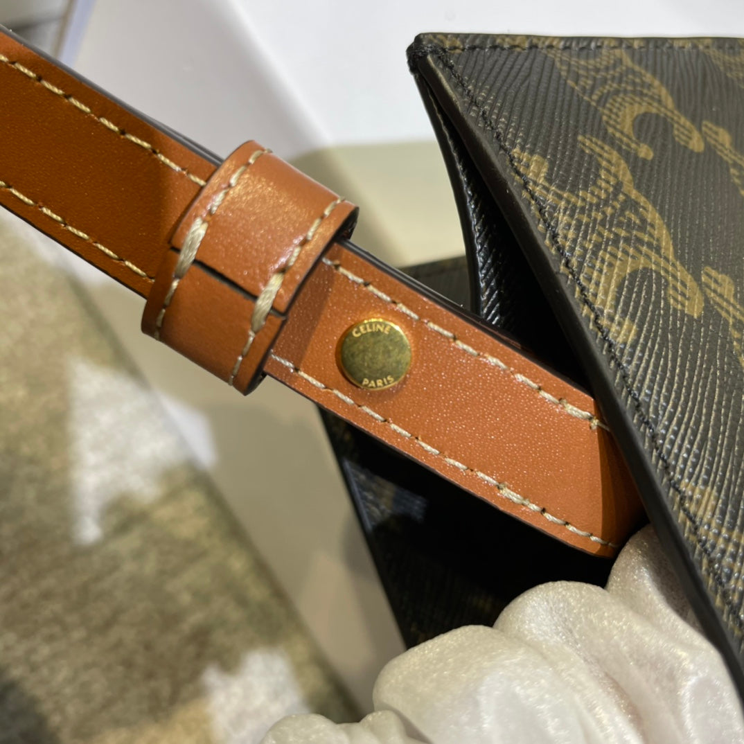 CELINE TRIOMPHE 32 BLUE IN PATTERN CALFSKIN