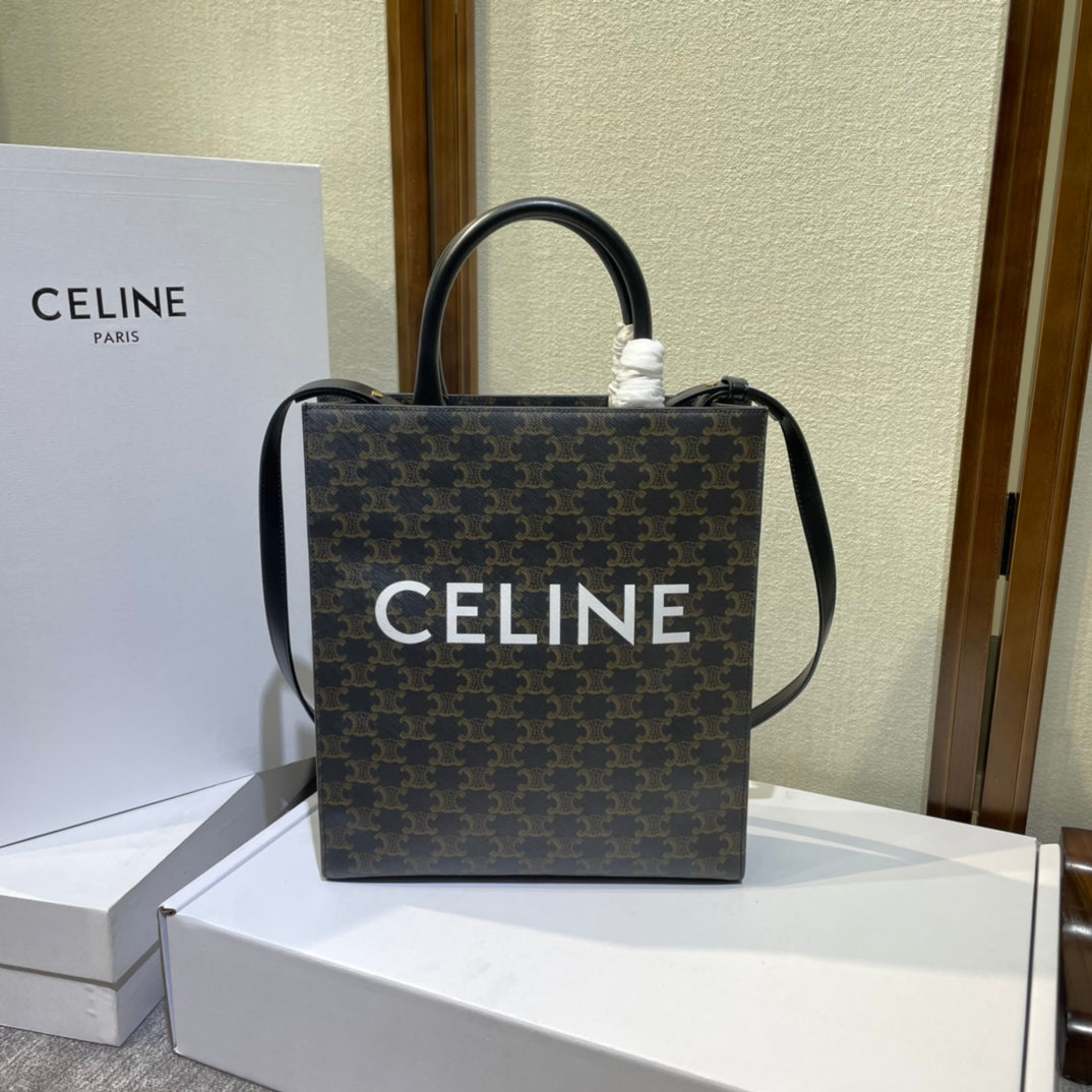 CELINE TRIOMPHE 32 BLACK IN PATTERN CALFSKIN