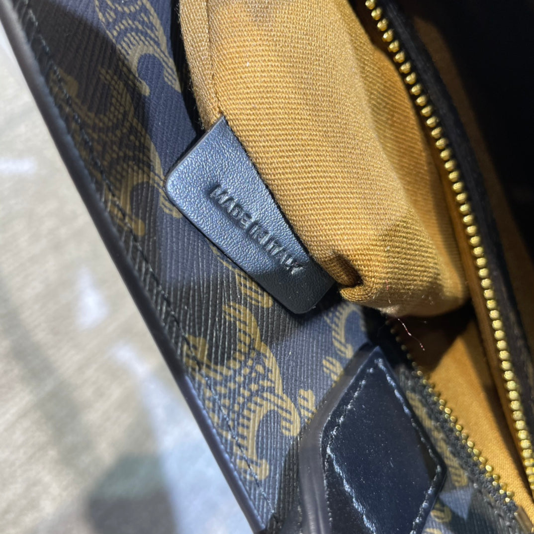 CELINE TRIOMPHE 32 BLACK IN PATTERN CALFSKIN