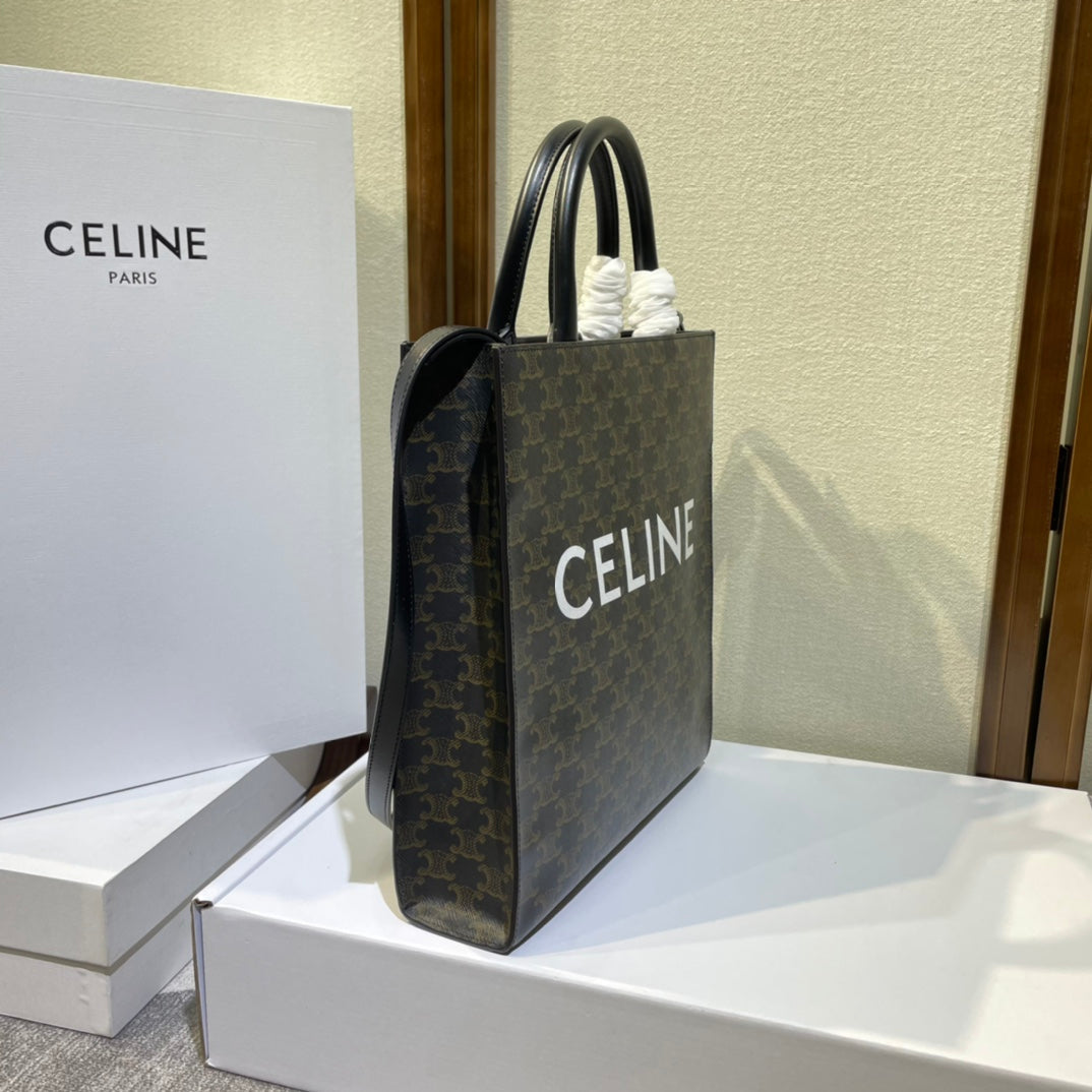 CELINE TRIOMPHE 32 BLACK IN PATTERN CALFSKIN