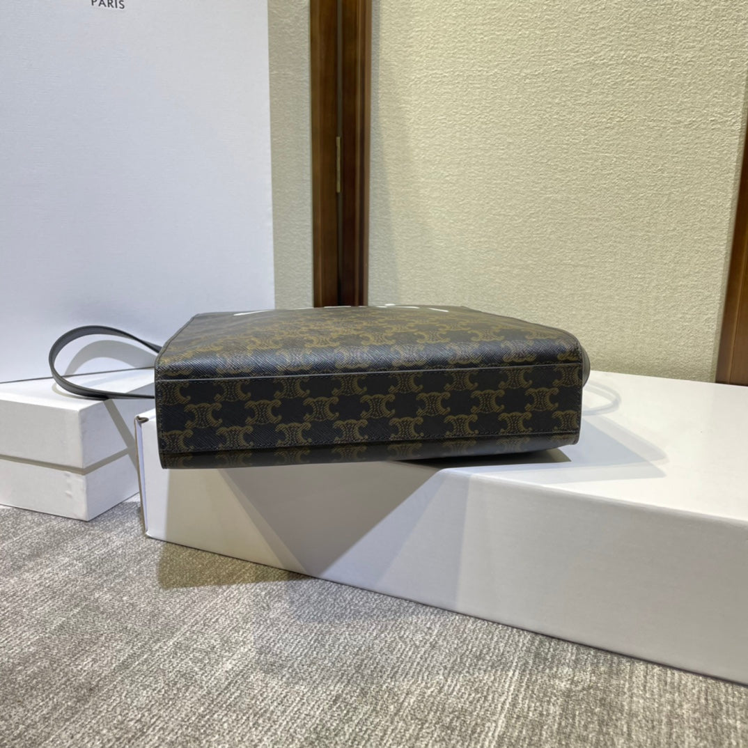 CELINE TRIOMPHE 32 BLACK IN PATTERN CALFSKIN