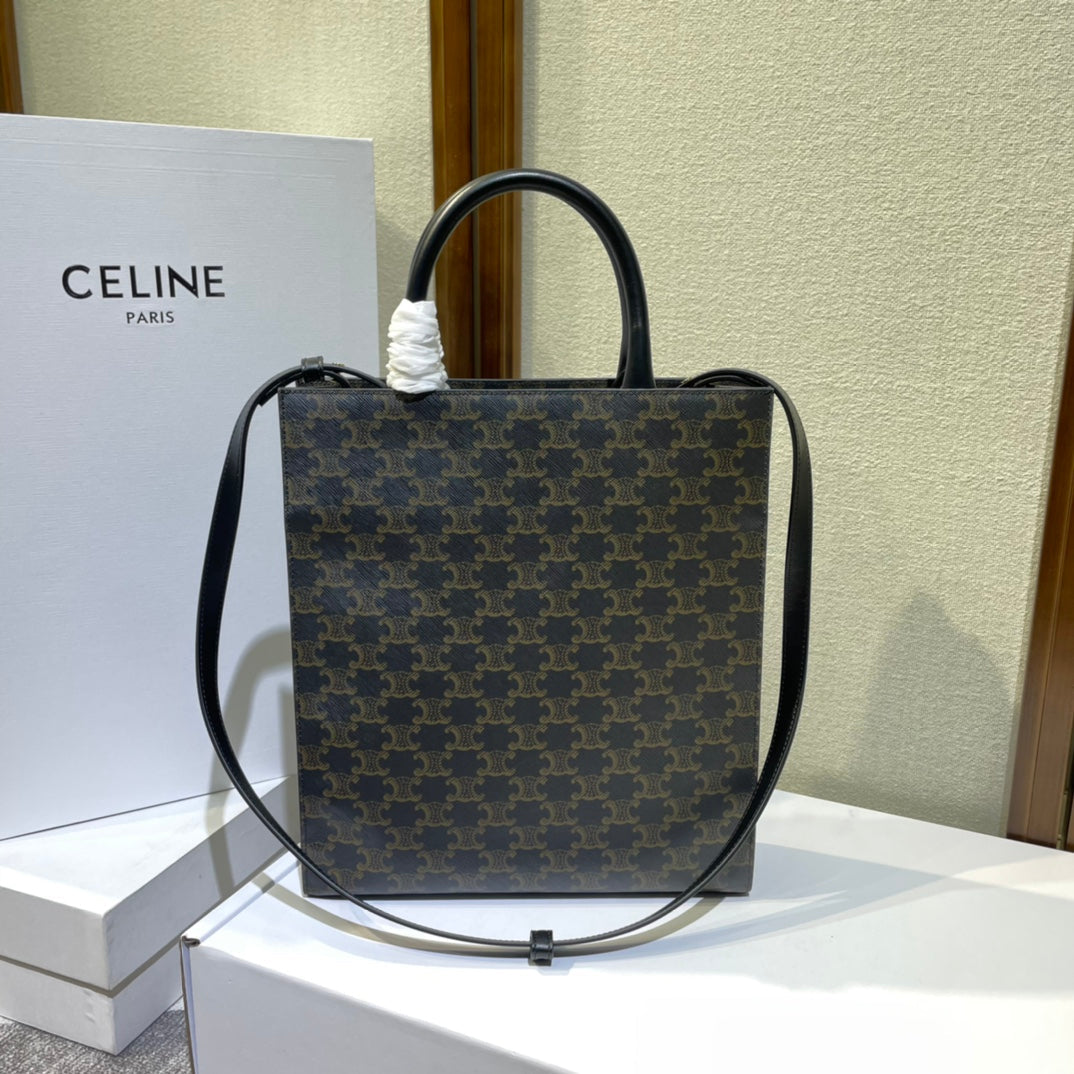 CELINE TRIOMPHE 32 BLACK IN PATTERN CALFSKIN