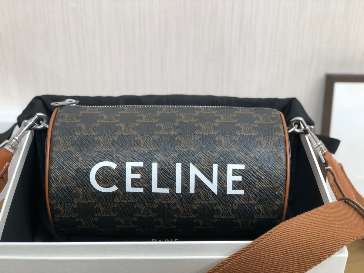 CELINE CYLINDRICAL 22 BAG BLACK PATTERN COWHIDE