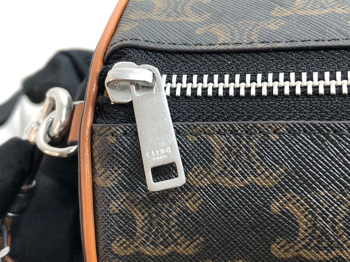 CELINE CYLINDRICAL 22 BAG BLACK PATTERN COWHIDE