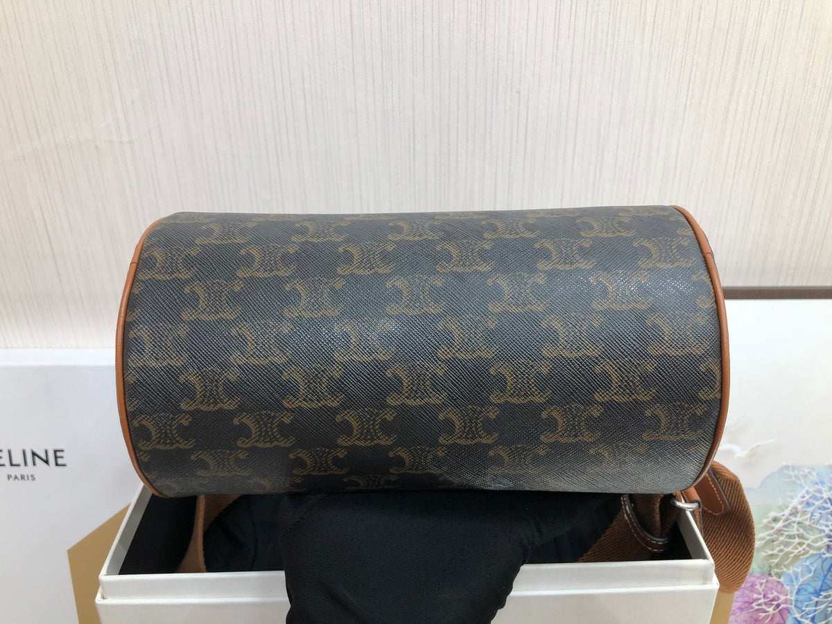 CELINE CYLINDRICAL 22 BAG BLACK PATTERN COWHIDE