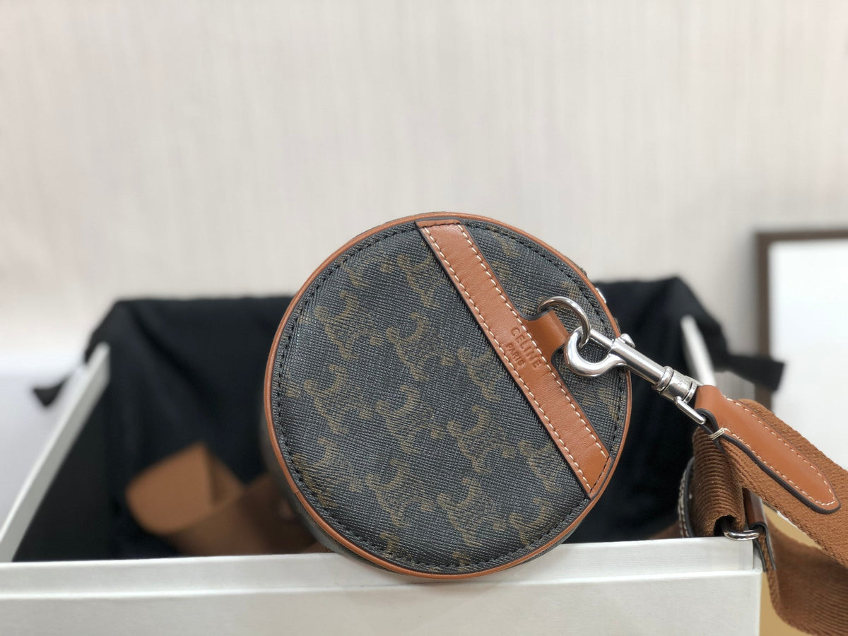 CELINE CYLINDRICAL 22 BAG BLACK PATTERN COWHIDE