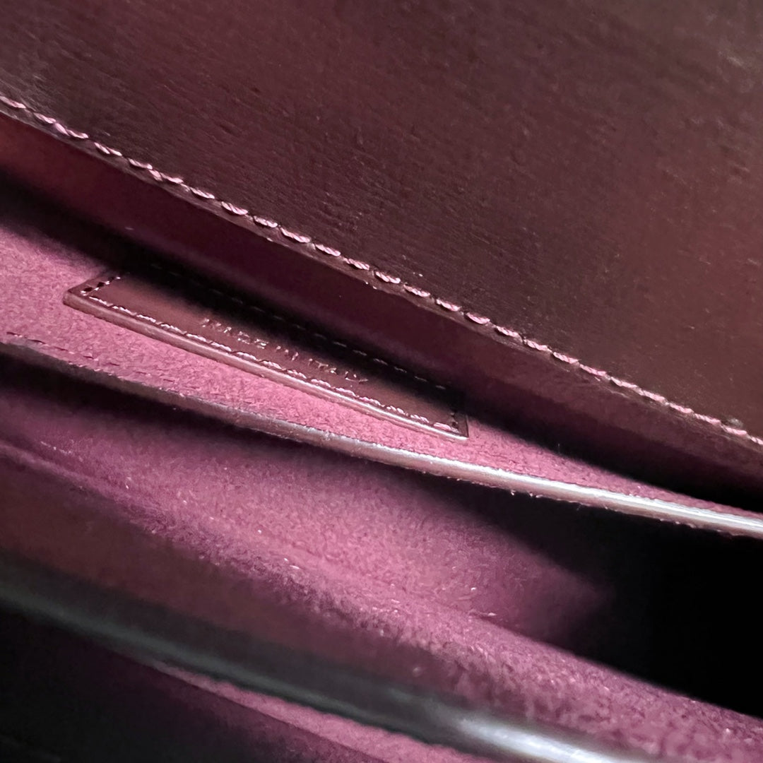 SAINT LAURENT SUNSET MEDIUM 22 IN MAROON CALFSKIN SILVER HARDWARE