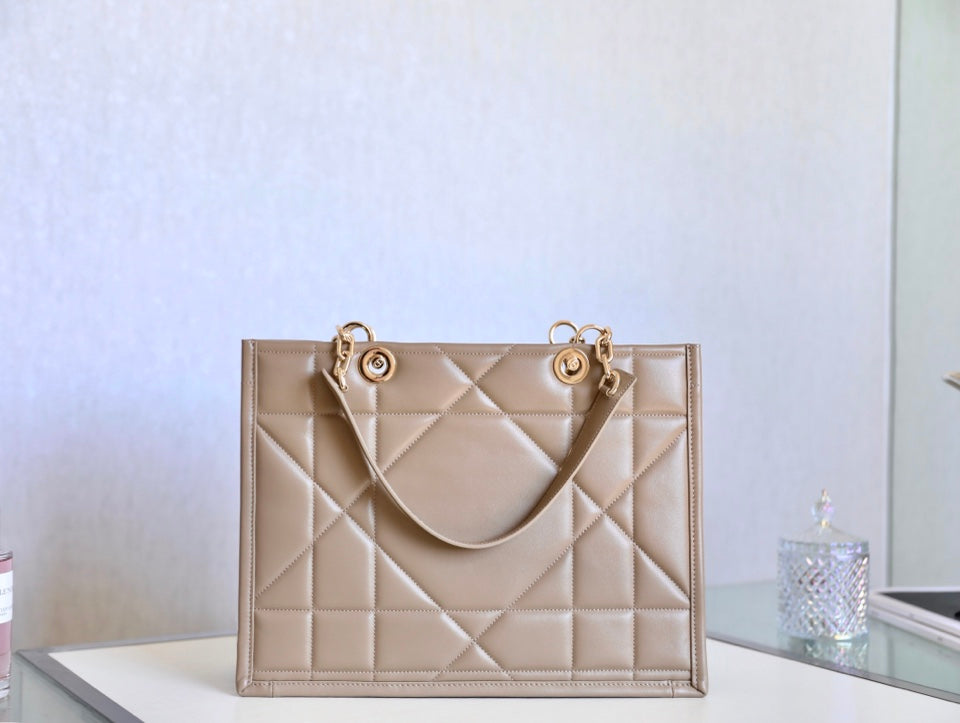 DIOR MEDIUM TOTE BOOK 26 BAG IN BEIGE CREAM CALFSKIN