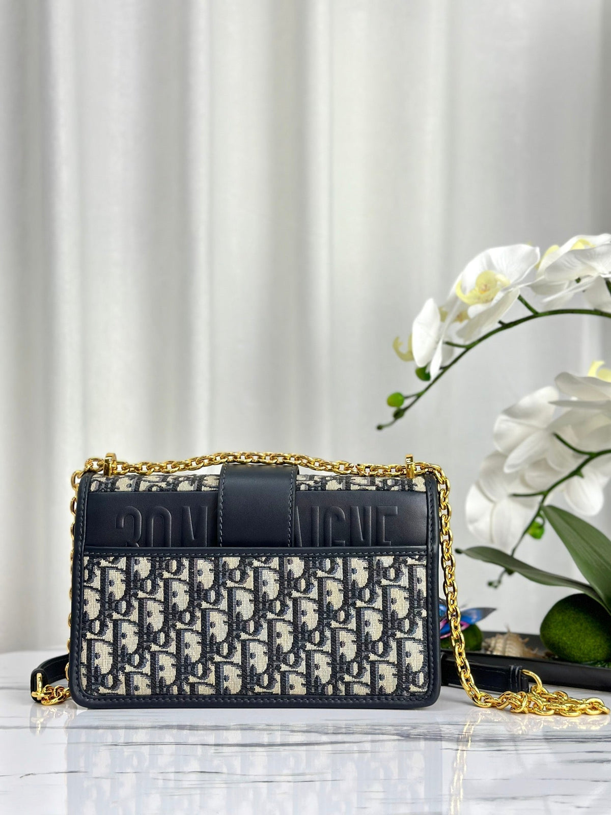 DIOR MONTAIGNE 25 BAG IN BLUE OBLIQUE JACQUARD