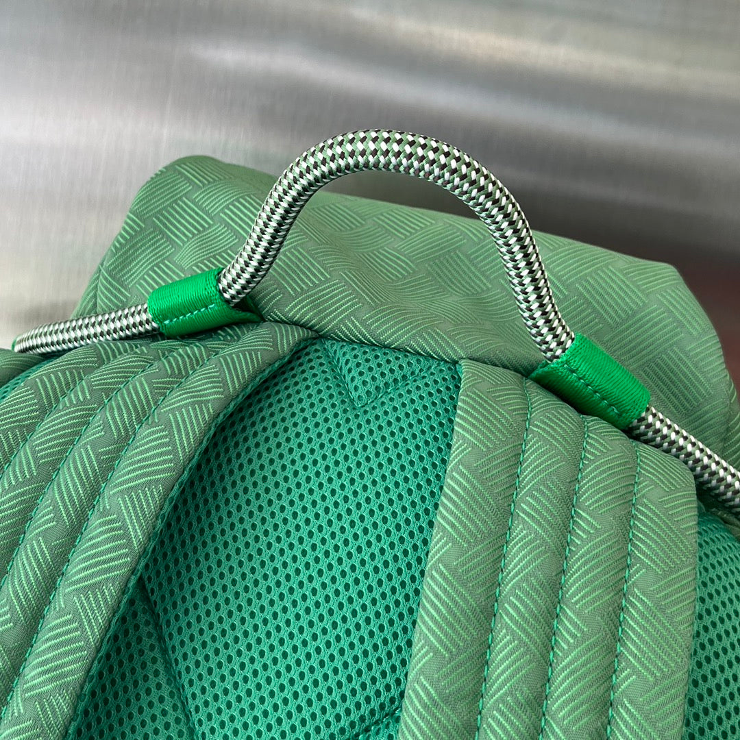 BOTTEGA VENETA ALTO 42 BACKPACK IN COOL GREEN JACQUARD FABRIC