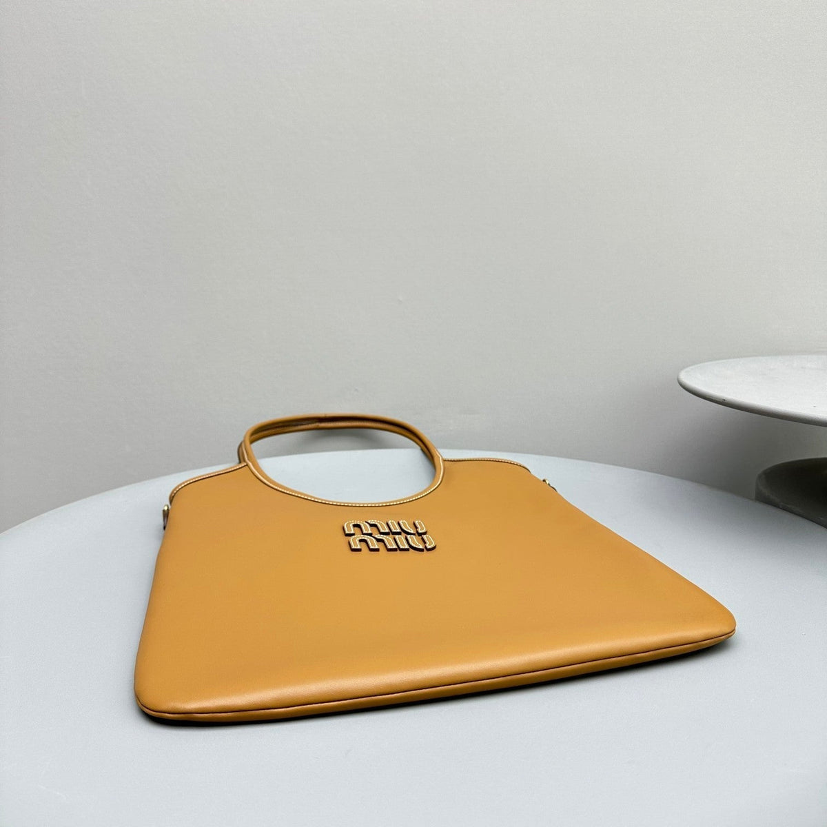 MIU MIU HOBO 40 TOTE IN GOLDENROD YELLOW CALFSKIN