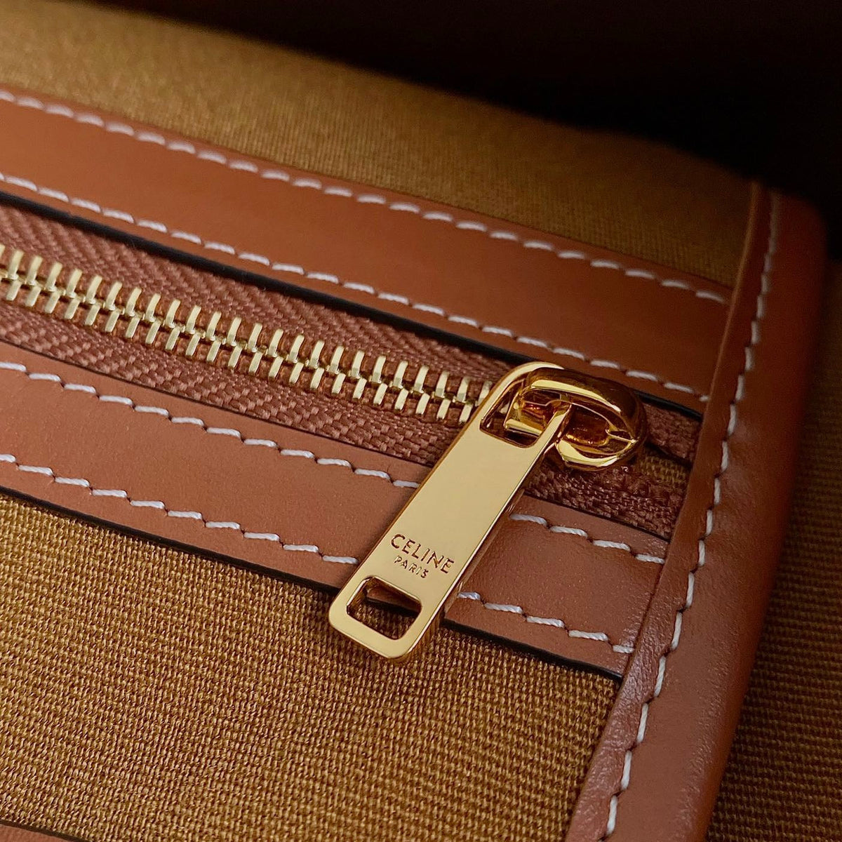 CELINE TRIOMPHE 26 TAN CALFSKIN