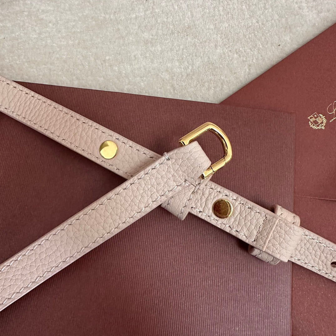 LORO PIANA EXTRA POCKET L19 IN WHITE CREAM CALFSKIN WITH GOLD HARDWARE