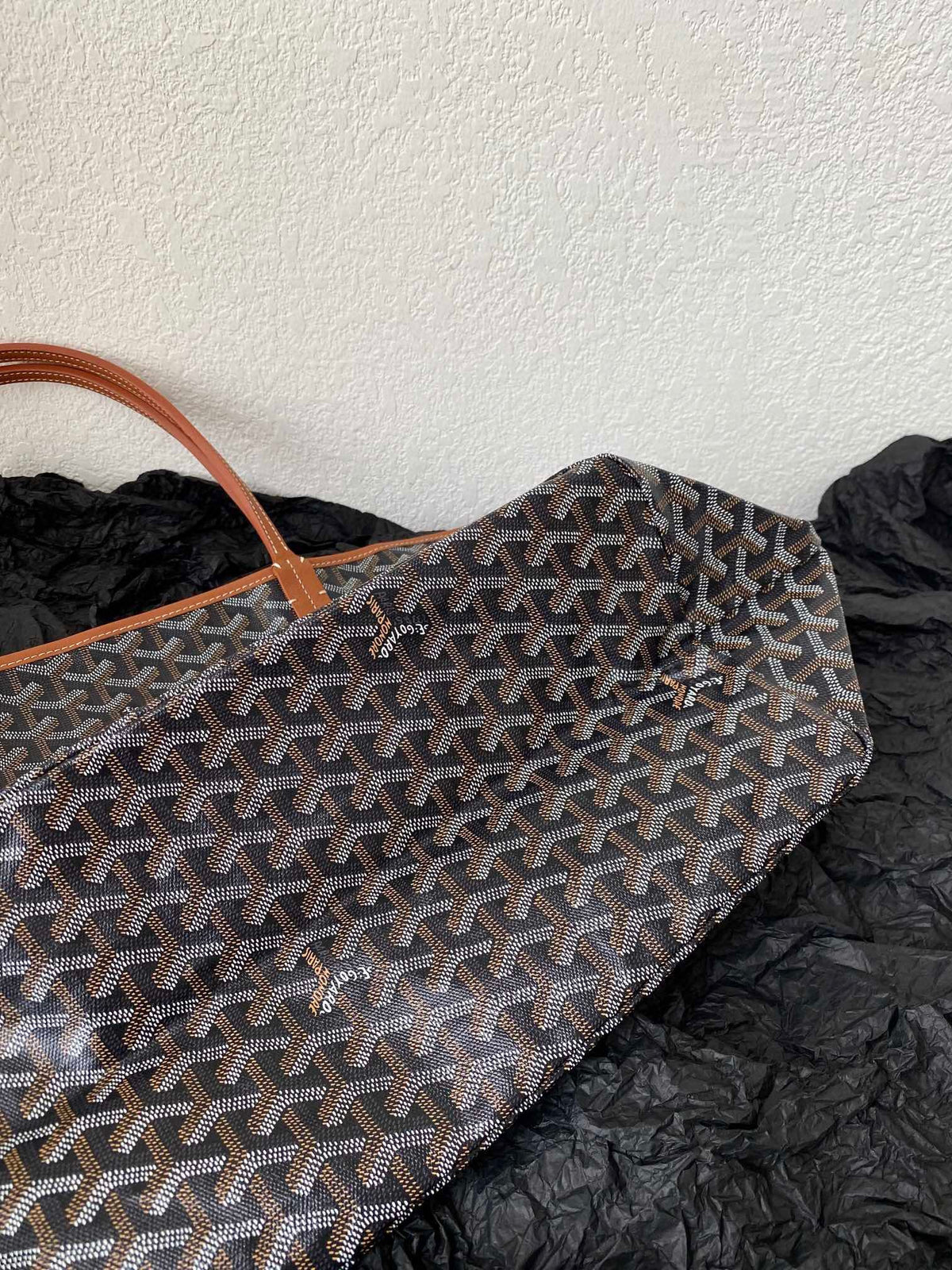 GOYARD SAINT LOUIS GM 40CM BLACK AND TAN CANVAS