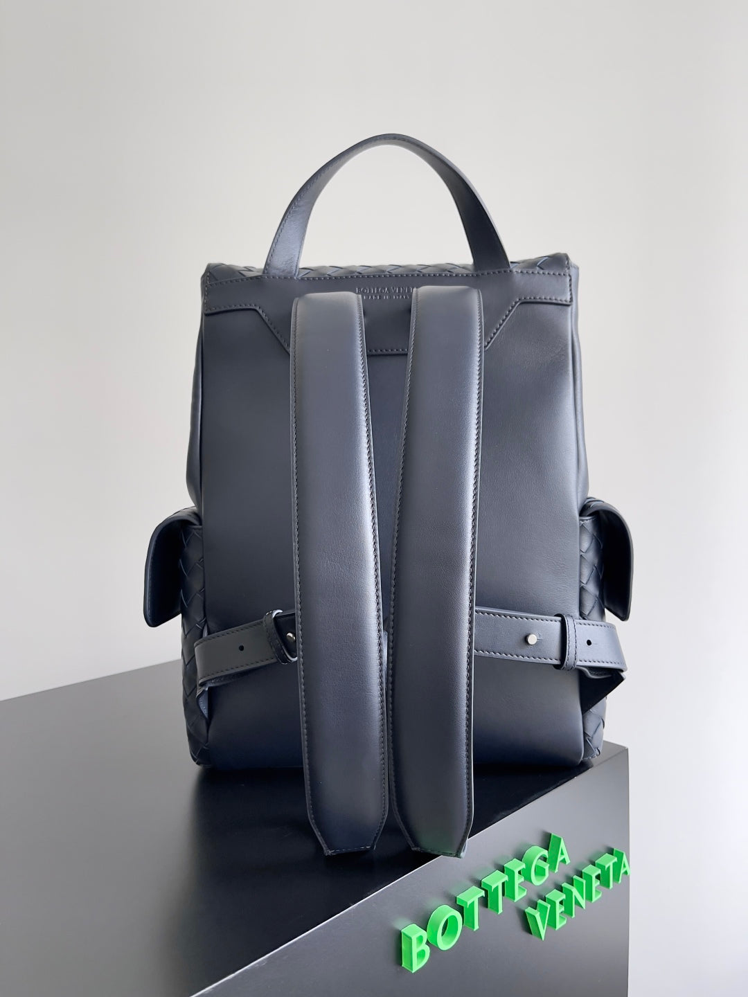 BOTTEGA VENETA BACK TO SCHOOL BACKPACK 39 IN MIDNIGHT BLUE LAMBSKIN