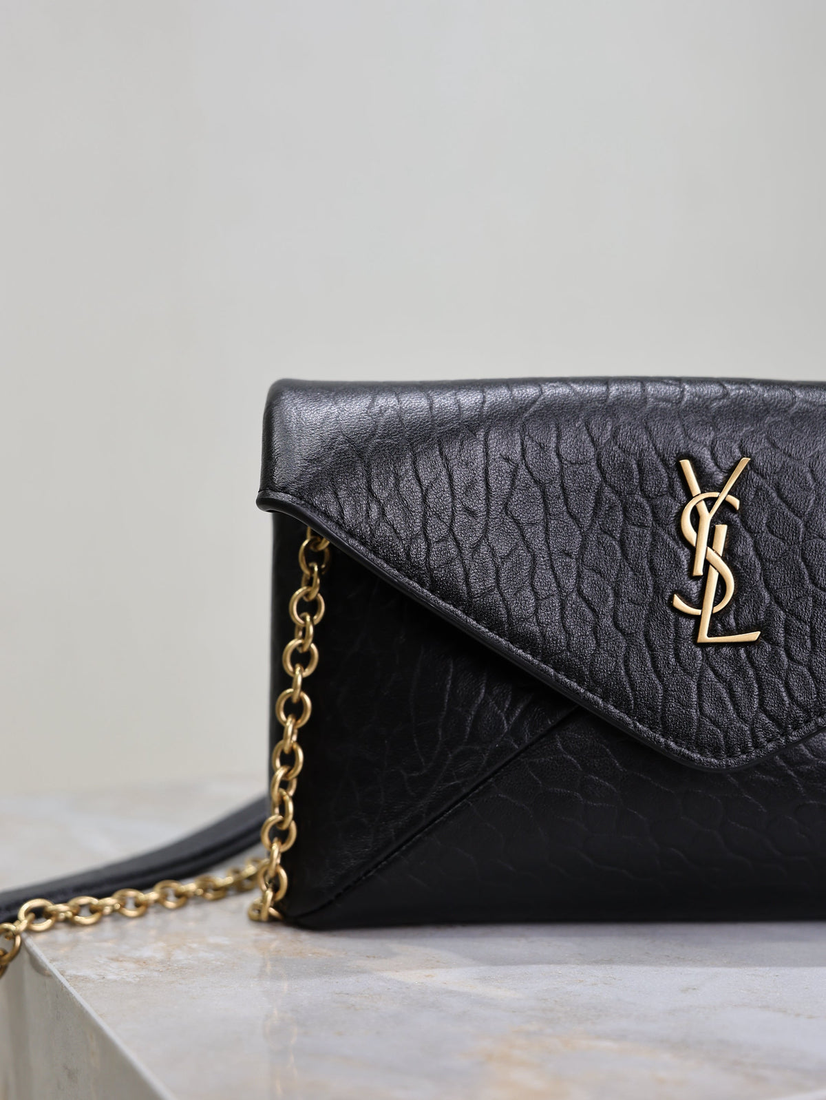 SAINT LAURENT YSL 25S CALYPSO MINI 19 IN BLACK LAMBSKIN GOLD HARDWRE