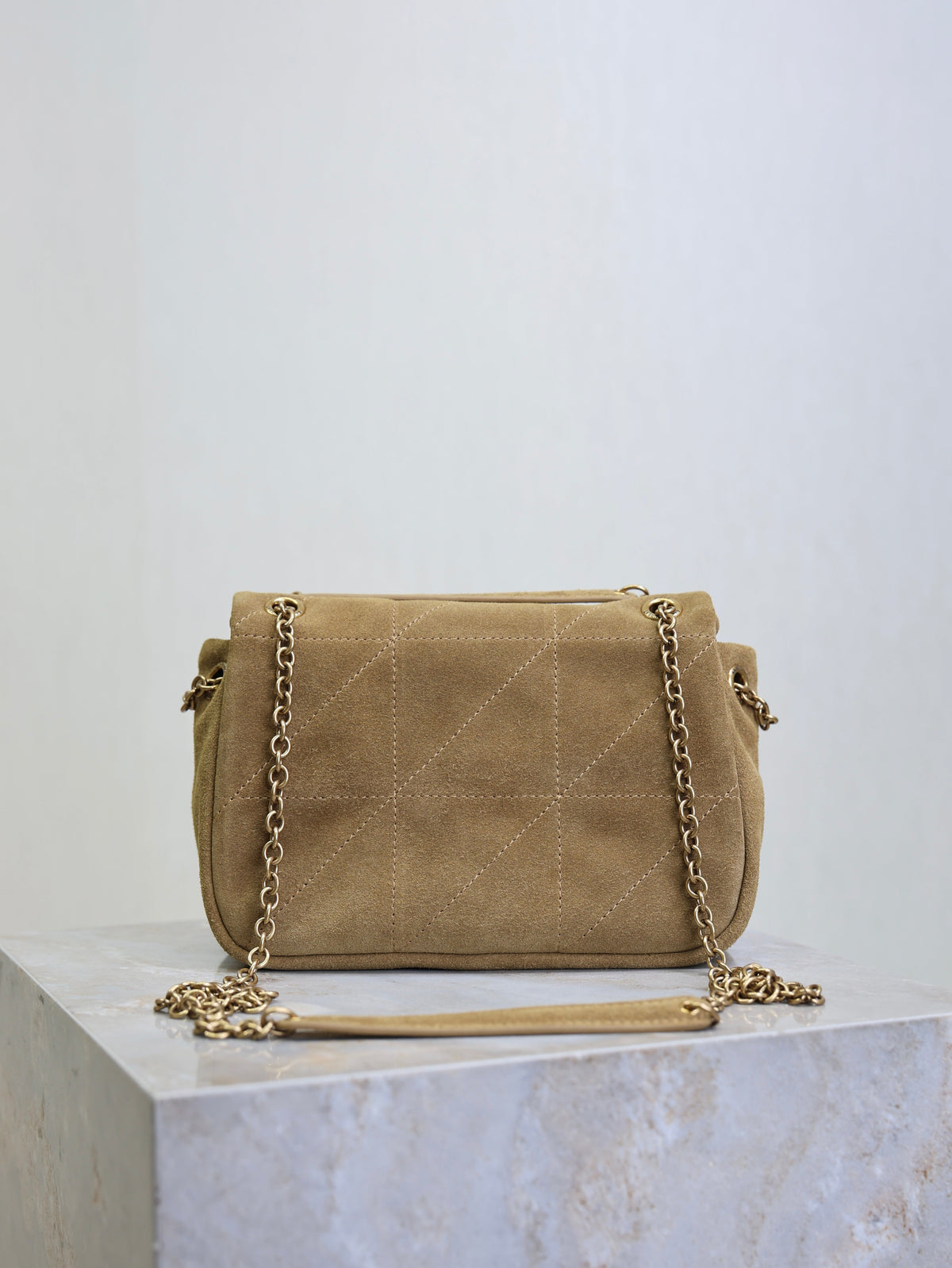SAINT LAURENT YSL 25S JAMIE 4.3 MINI 20 IN CARAMEL COGNAC SUEDE GOLD HARDWRE