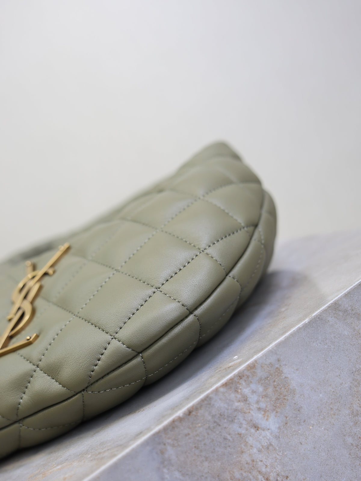 SAINT LAURENT YSL 25S ICARE BABY 17 IN DARK OLIVE QUILTED CALFSKIN GOLD HARDWRE