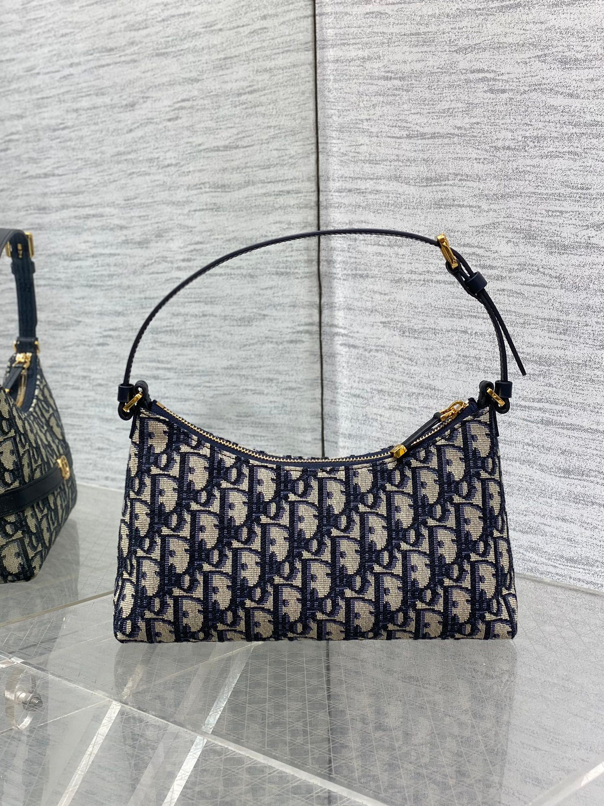 DIOR MONTAIGNE CIGALE MINI 24 BAG IN BLUE OBLIQUE JACQUARD