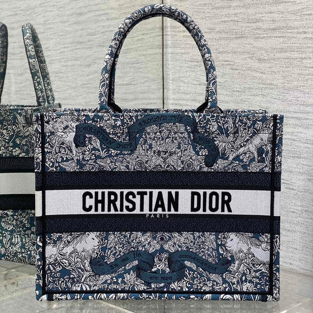 DIOR MEIDUM 36 BOOK TOTE IN BLACK CANVAS 226297
