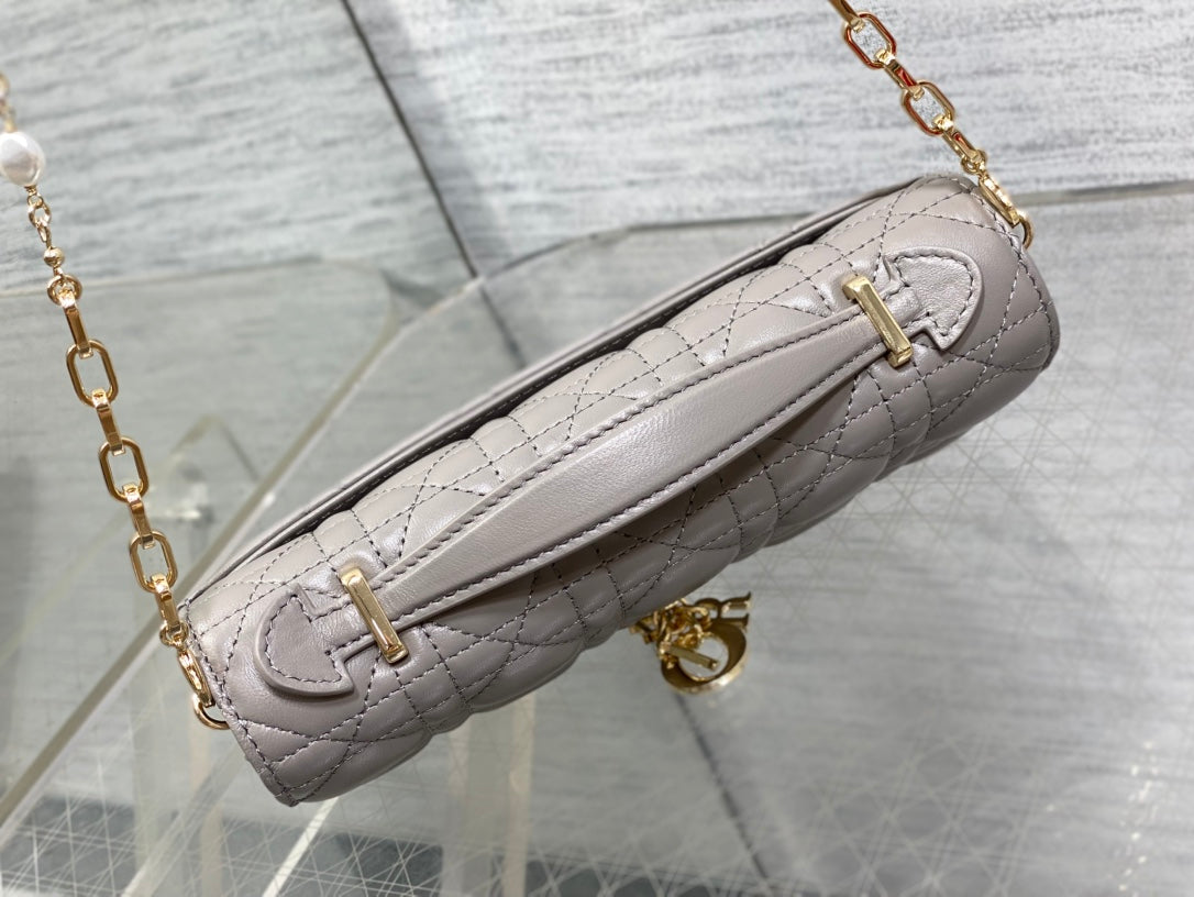 DIOR 25S TALK PHONE POUCH 21 IN DIRTY LILAC CANNAGE LAMBSKIN GOLD HARDWRE