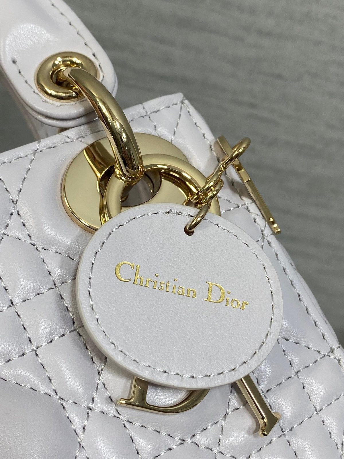 DIOR 25S MINI LADY BAG 17 IN LILAC CANNAGE CALFSKIN GOLD HARDWRE