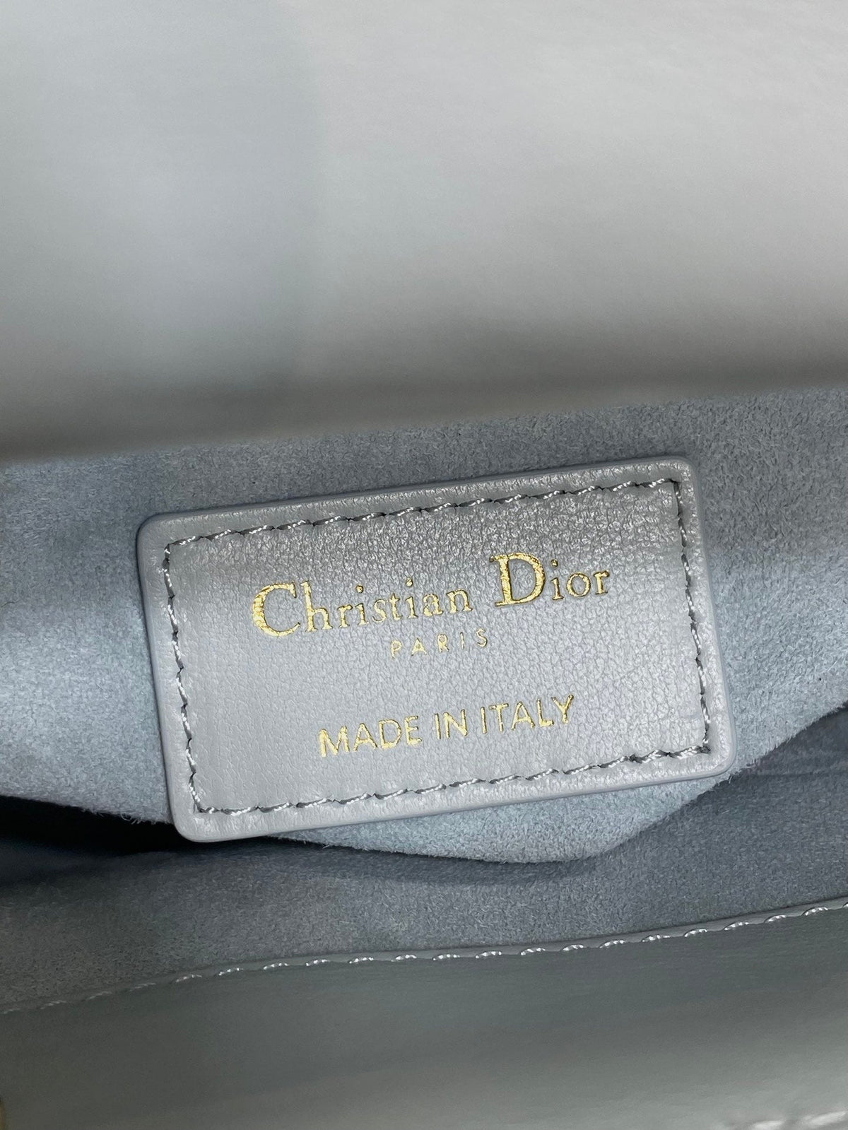 DIOR 25S MINI LADY BAG 17 IN LIGHT BLUE CALFSKIN CHARM CRYSTAL EMBELLISHMENTS