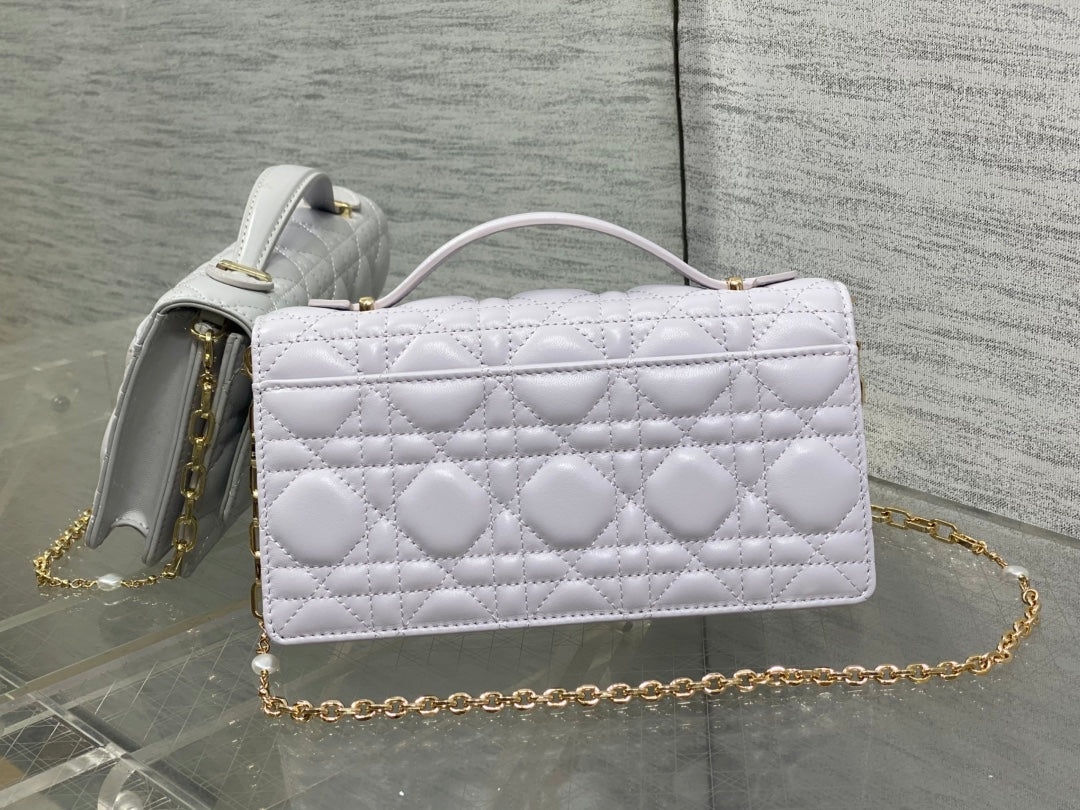DIOR 25S TALK PHONE POUCH 21 IN PALE LILAC CALFSKIN GOLD HARDWRE