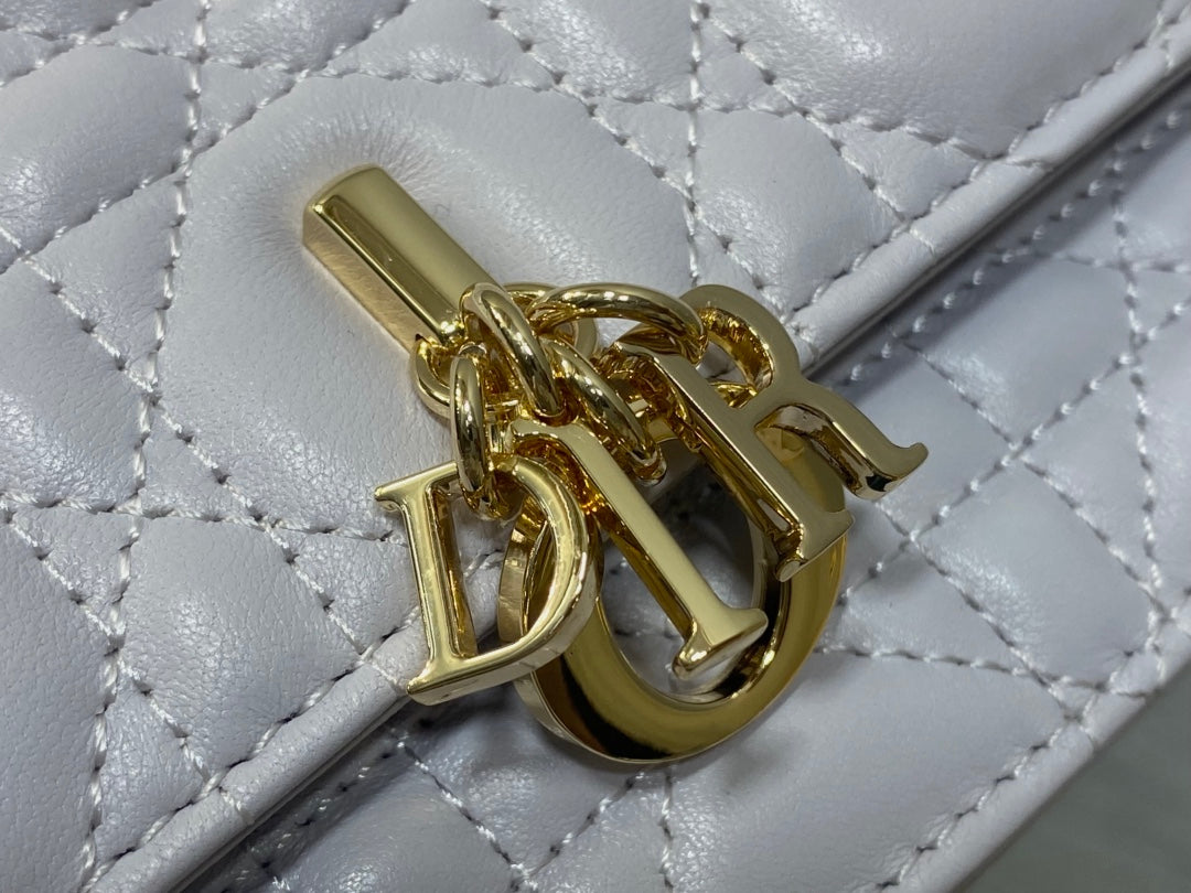 DIOR 25S TALK PHONE POUCH 21 IN PALE LILAC CALFSKIN GOLD HARDWRE