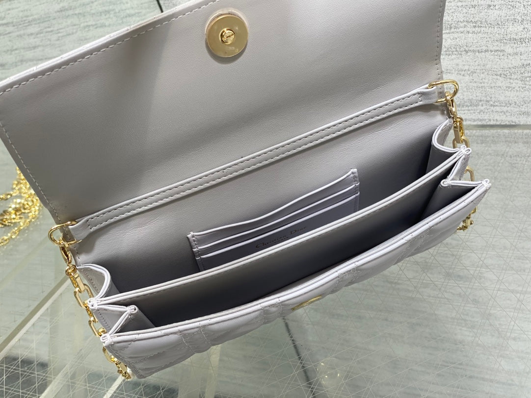 DIOR 25S TALK PHONE POUCH 21 IN PALE LILAC CALFSKIN GOLD HARDWRE