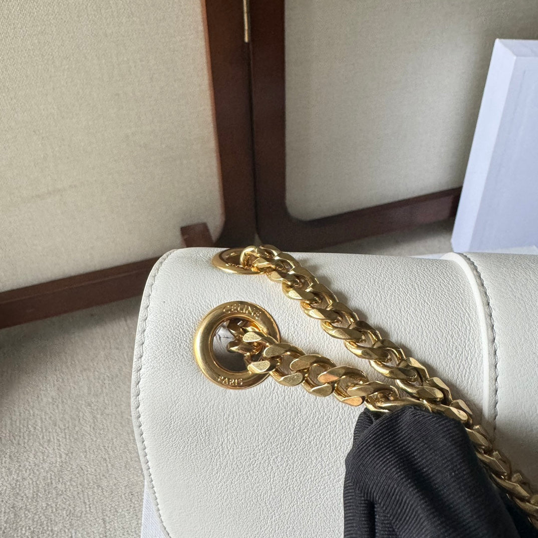 CELINE MEDIUM VICTOIRE BAG 25 IN IVORY CALFSKIN