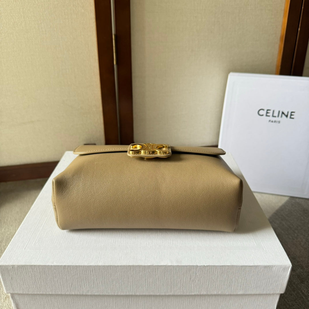 CELINE MEDIUM VICTOIRE BAG 23 IN CAMEL GOLD CALFSKIN