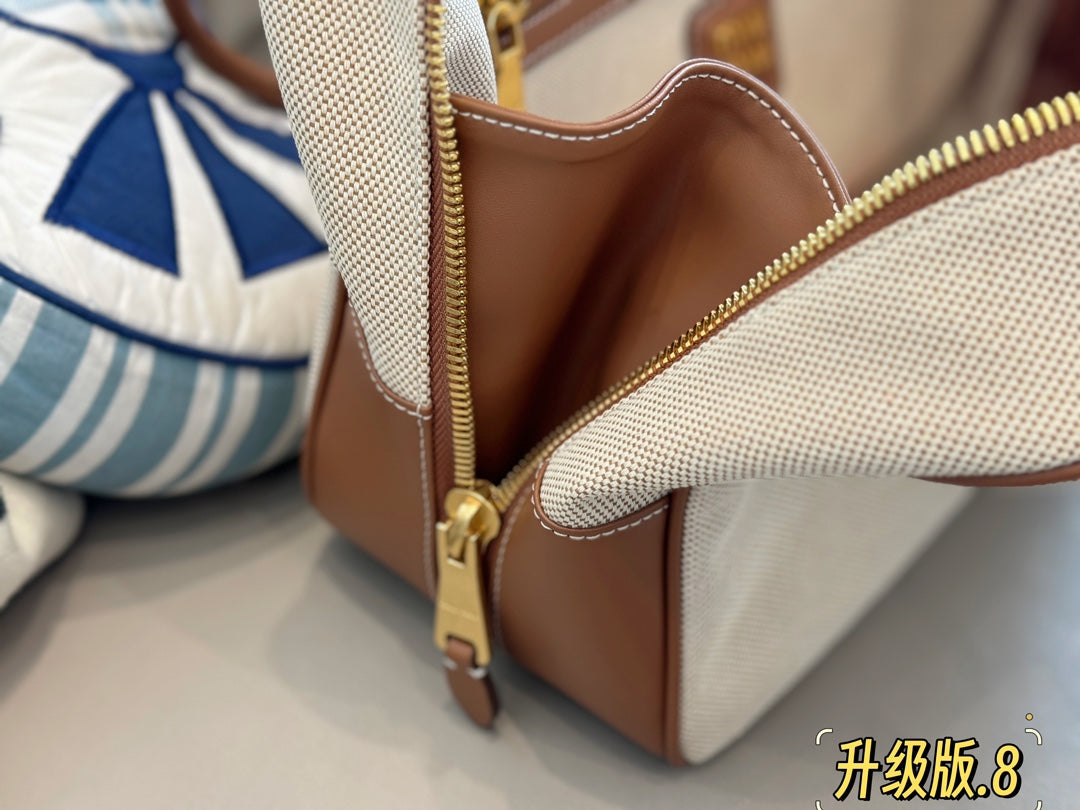 MIU MIU TOP - HANDLE 35 BAG IN BEIGE CANVAS