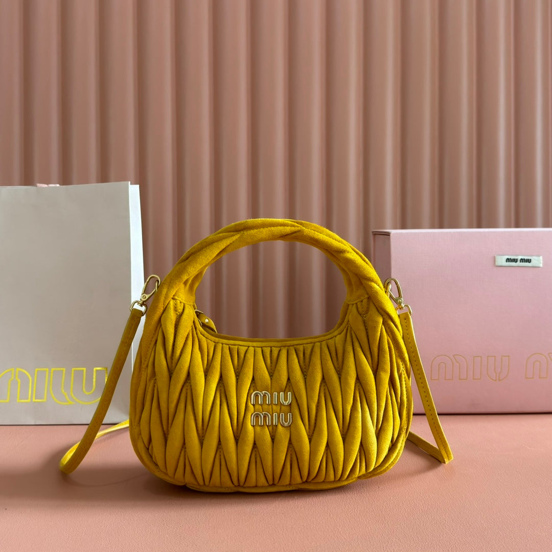 MIU MIU SUEDE HANDBAG 23 YELLOW