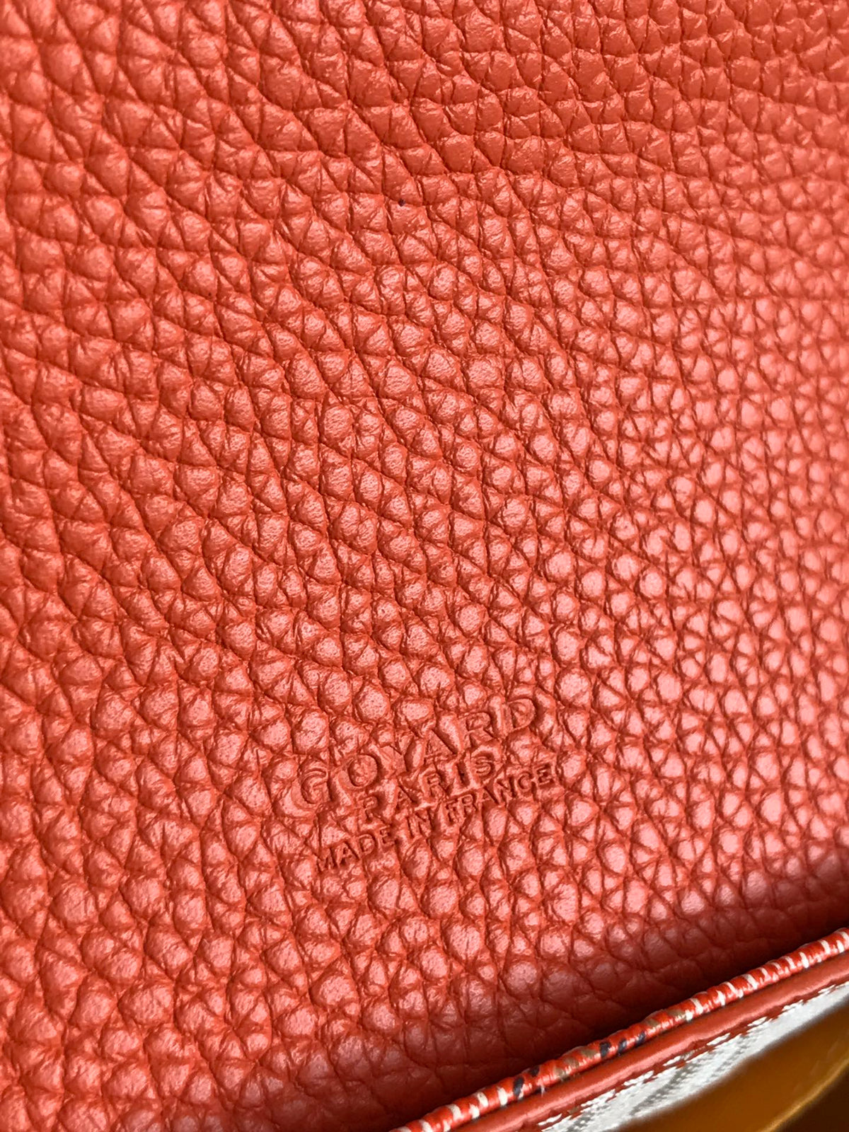 GOYARD GRAND BLEU 16 IN ORANGE GOYARDINE CANVAS AND LAMBSKIN