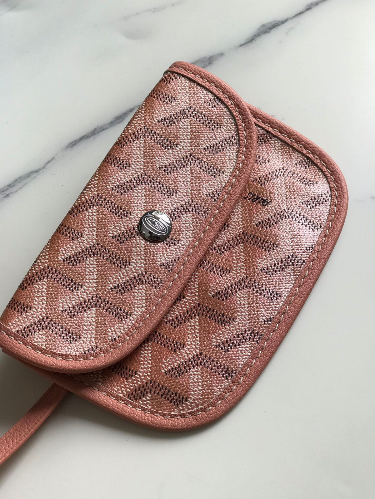 GOYARD ANJOU MINI BAG 20 IN MANHATTAN PINK CALFSKIN AND GOYARDINE CANVAS