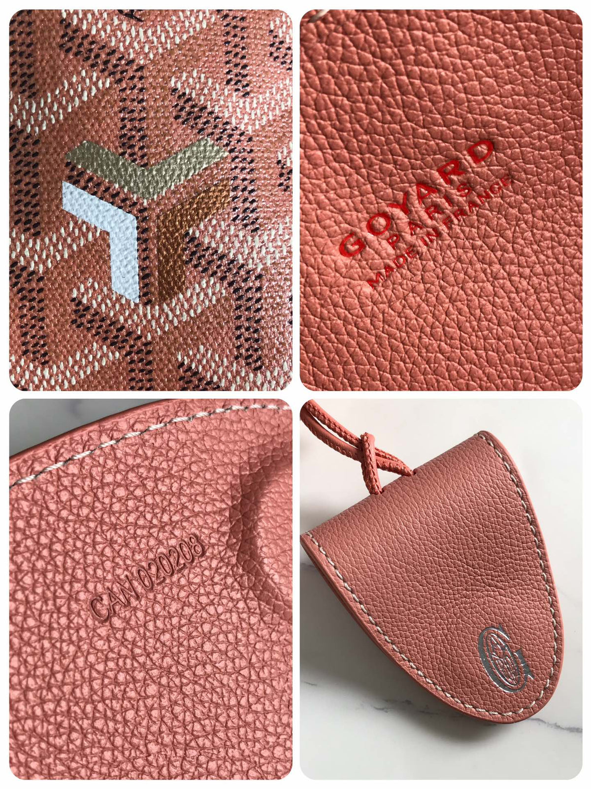 GOYARD ANJOU MINI BAG 20 IN MANHATTAN PINK CALFSKIN AND GOYARDINE CANVAS