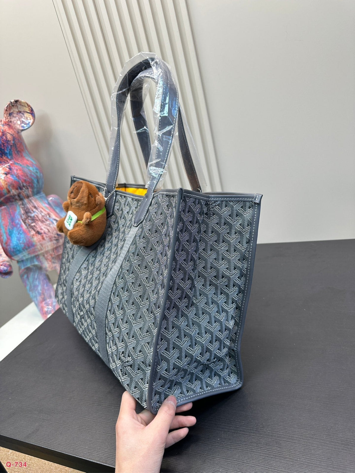 GOYARD VILLETTE TOTE BAG 46 IN GREY GOYARDINE CANVAS