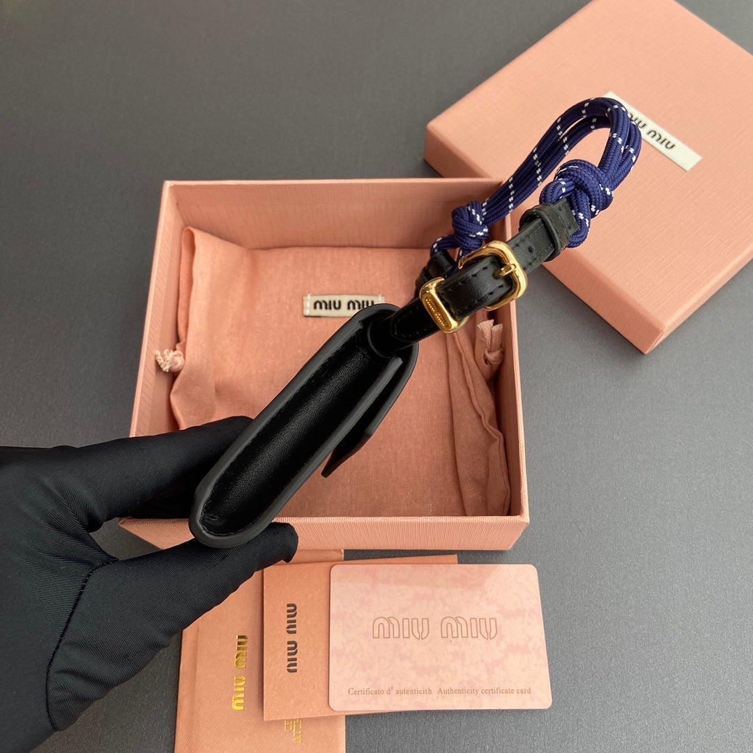 MIU MIU MICRO BAG 11 IN BLACK SMOOTH CALFSKIN
