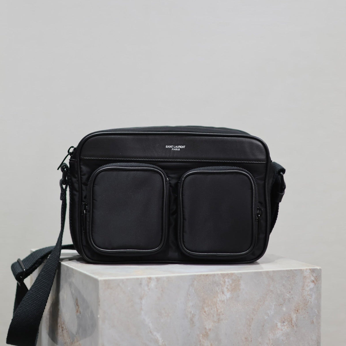 SAINT LAURENT CITY CAMERA BAG 24 IN BLACK ECONYL