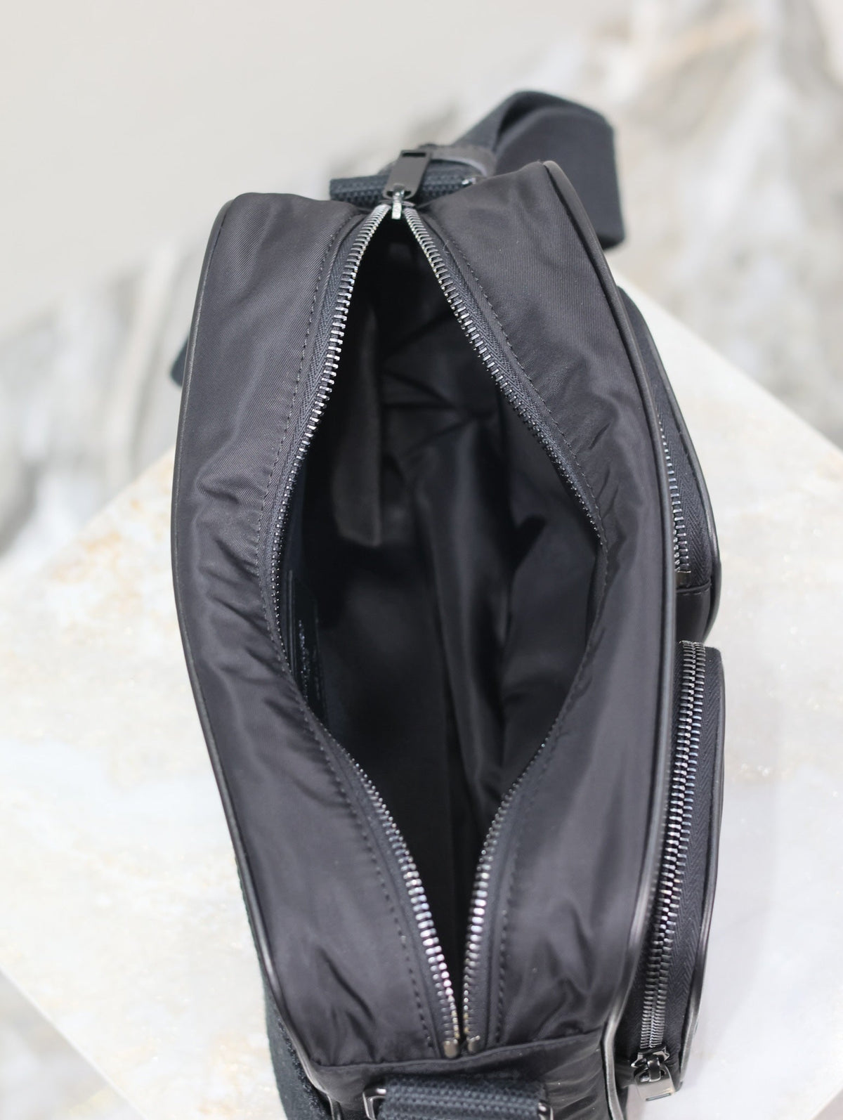 SAINT LAURENT CITY CAMERA BAG 24 IN BLACK ECONYL