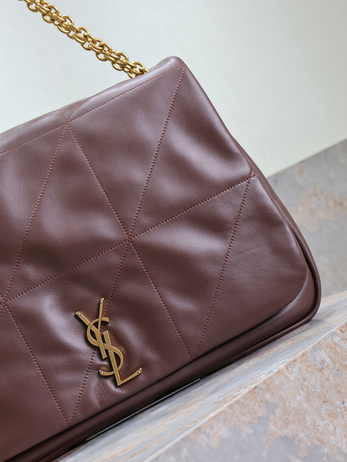 SAINT LAURENT JAMIE 4.3 LARGE BAG 43 IN WINE RED LAMBSKIN GOLD HARDWARE