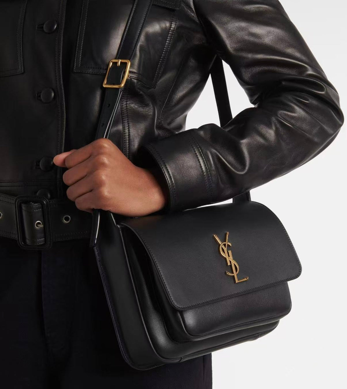 SAINT LAURENT YSL 25S NIKI BABY 22 IN BLACK CALFSKIN GOLD HARDWRE