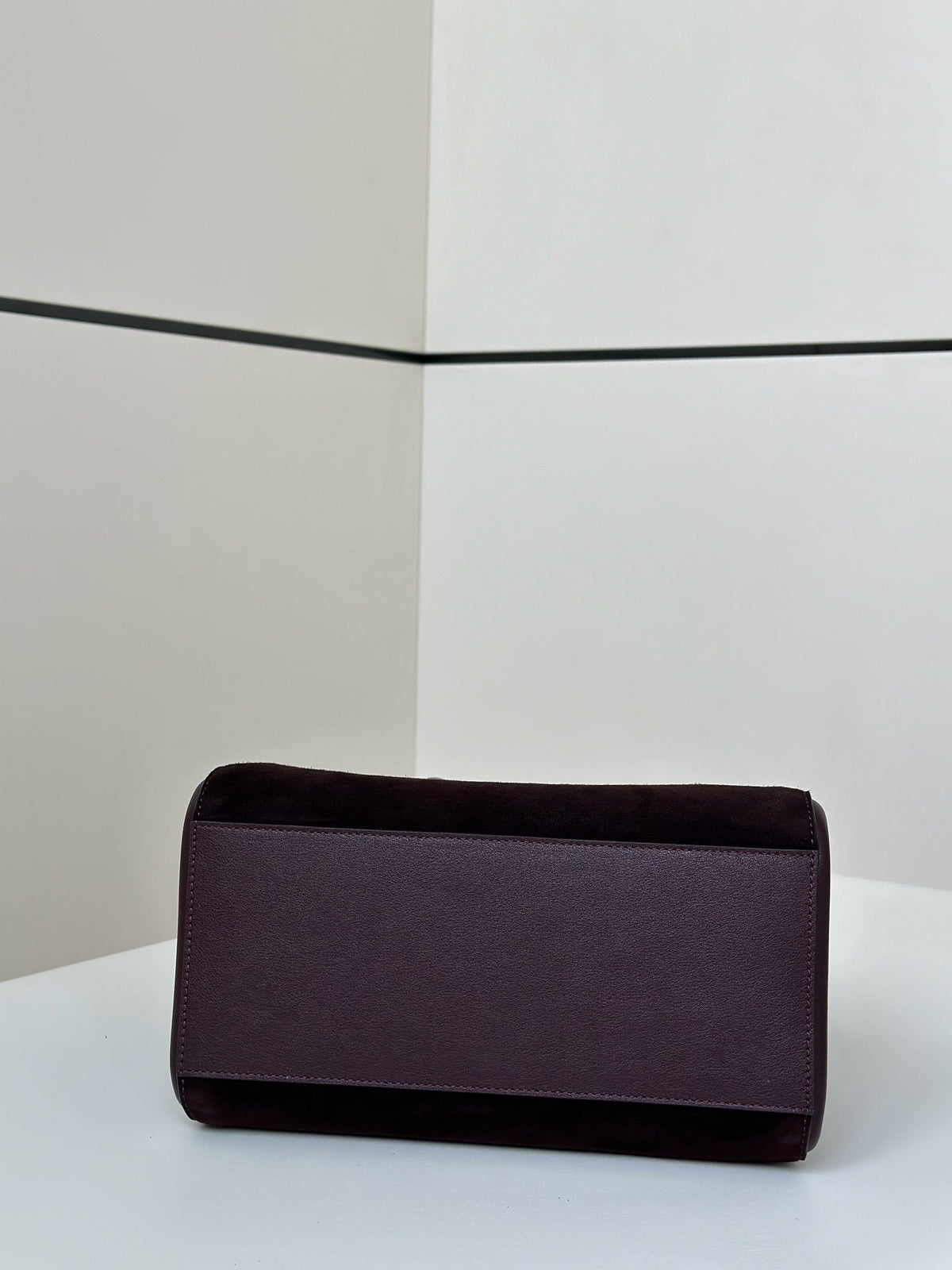 FENDI ORIGAMI MINI 19 IN WINE RED LAMBSKIN AND SUEDE
