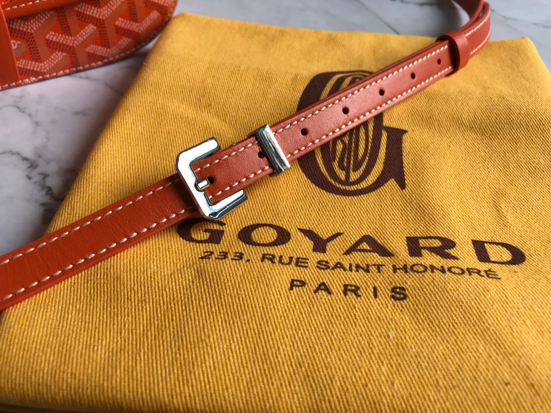 GOYARD BELVEDERE PM BAG 21CM ORANGE CANVAS