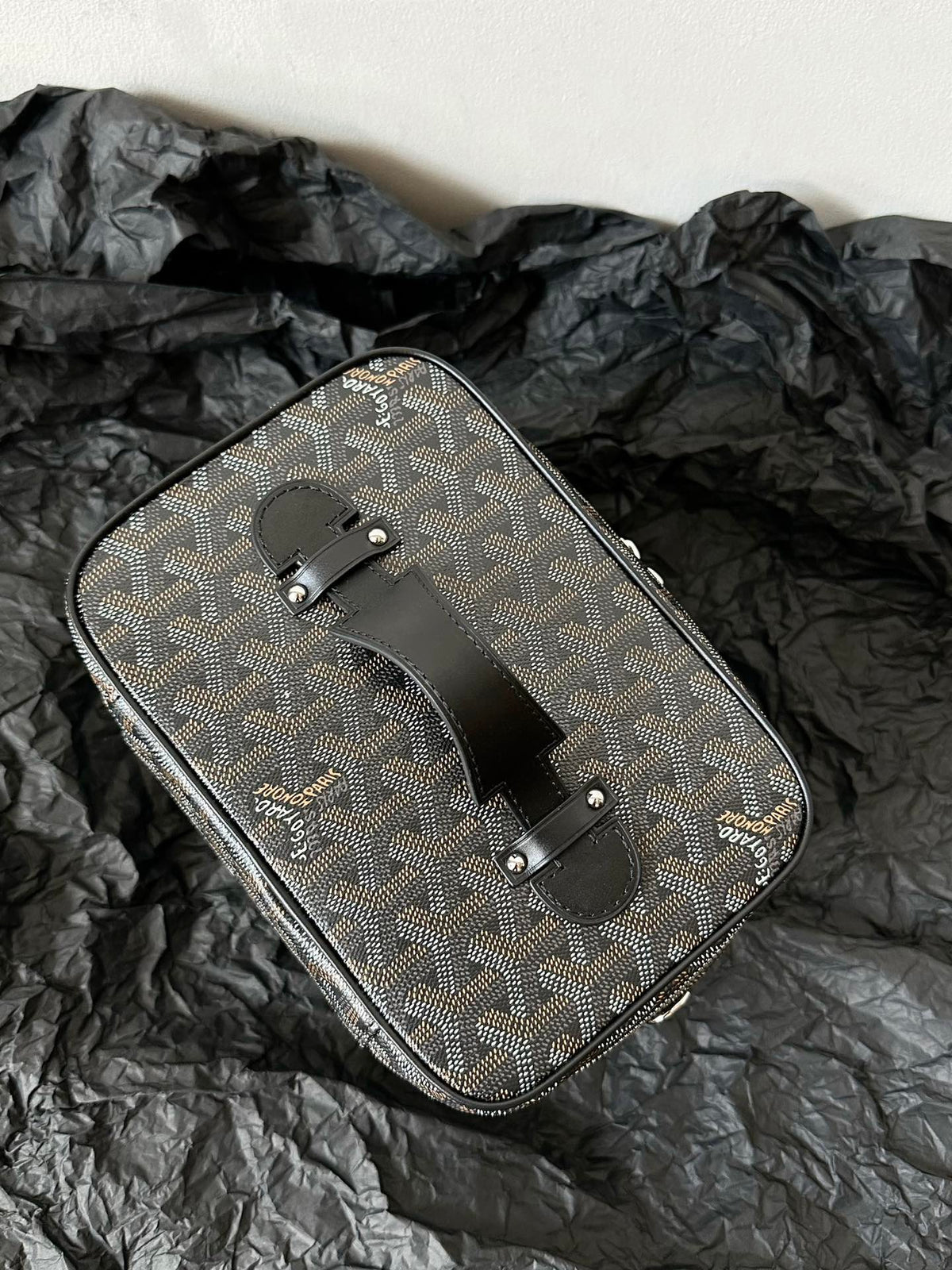 GOYARD GOYA MAKEUP BOX BAG 20CM BLACK CANVAS