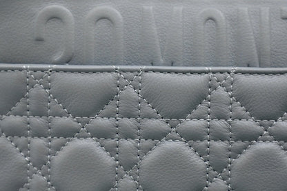 DIOR LARGE CARO BAG 28 GRAY SUPPLE CANNAGE CALFSKIN