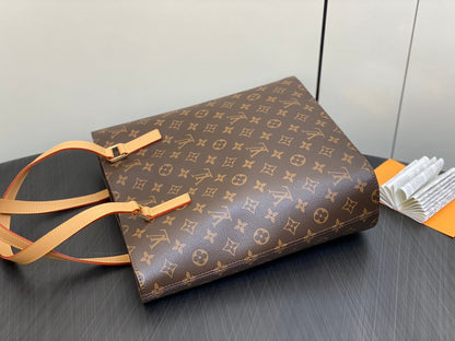 LOUIS VUITTON LUCO SHOULDER TOTE BAG 30 MONOGRAM LEATHER BROWN
