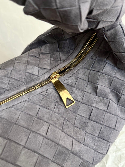 BOTTEGA VENETA TEEN JODIE 36CM GREY SUEDE LEATHER
